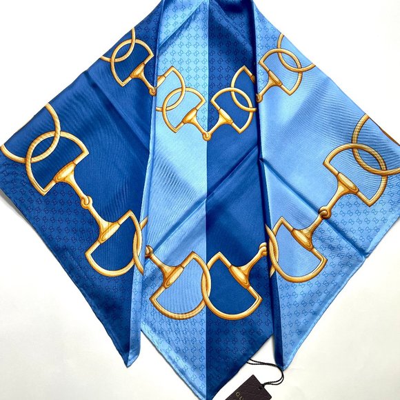 New Gucci Scarf Equestrian Horsebit Chain Silk Wrap with Gucci Gift Box - Picture 15 of 15